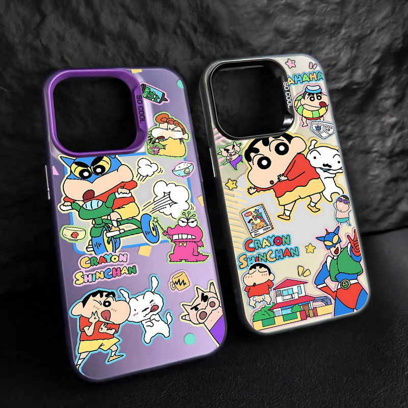 COD ใช้ได้ iphone 11 13 12 14 15 Pro MAX 14 15 7 Plus X XR XSMAX SE ภาพประกอบ Crayon Shin-chan แฟชั่นเคสโทรศัพท์มือถือ