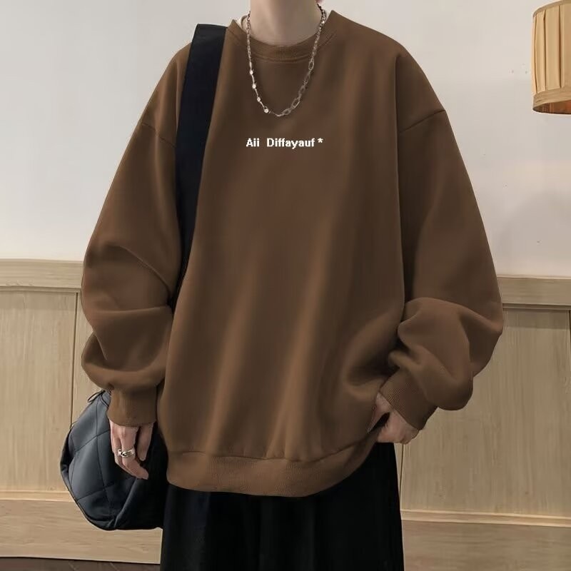 Femca เสื้อกันหนาวคอกลม แขนยาว หลวม ผ้าฝ้าย แฟชั่นวินเทจ เหมาะสำหรับนักเรียนชายและหญิง ins M-3XL