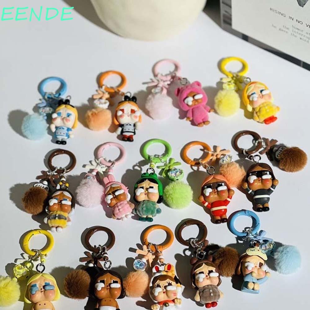 Eende ชุดตุ๊กตาพวงกุญแจ, Plush Ball Cross Dressing Flocking Crybaby Key แหวน,กระเป๋าน่ารัก Charm Handmade Pile เคลือบการ์ตูนโทรศัพท์ Chain หญิง