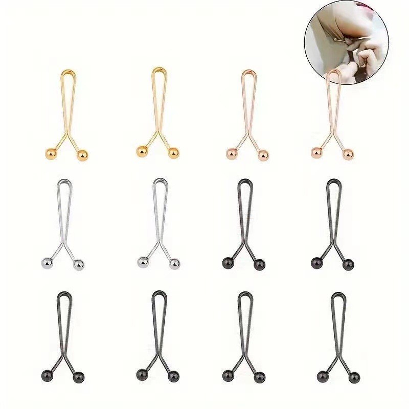 6ชิ้นมุสลิมสุภาพสตรีผ้าคลุมศีรษะคลิปผ้าพันคอไหมคลิปเสื้อยืดถึงกางเกงขาสั้นเอวกับขนาดเล็กกระชับคงที่รูปตัวยูคลิป
