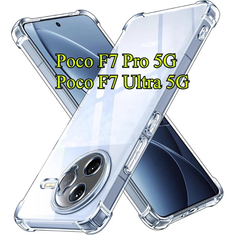 Poco F7 Pro 2025 โปร่งใสกันกระแทกฝาหลังสําหรับ Poco F7 Ultra F7Pro F7Ultra PocoF7 Pro Ultra 4G 5GSil