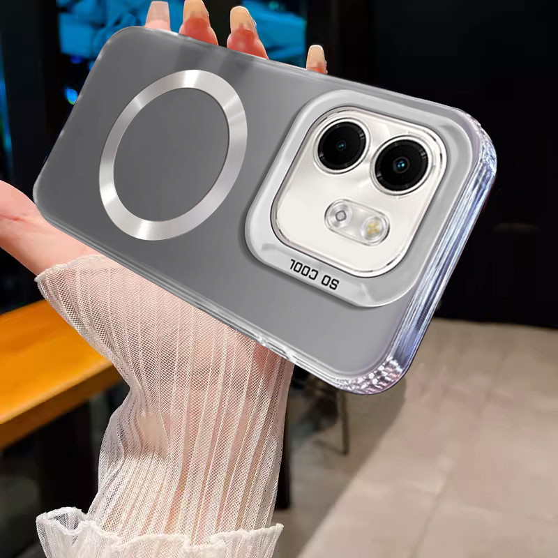 เคสสําหรับ infinix smart 9 Magnetic Wireless Color Silver เคสโทรศัพท์ดีไซน์ใหม่ SJSFDDR