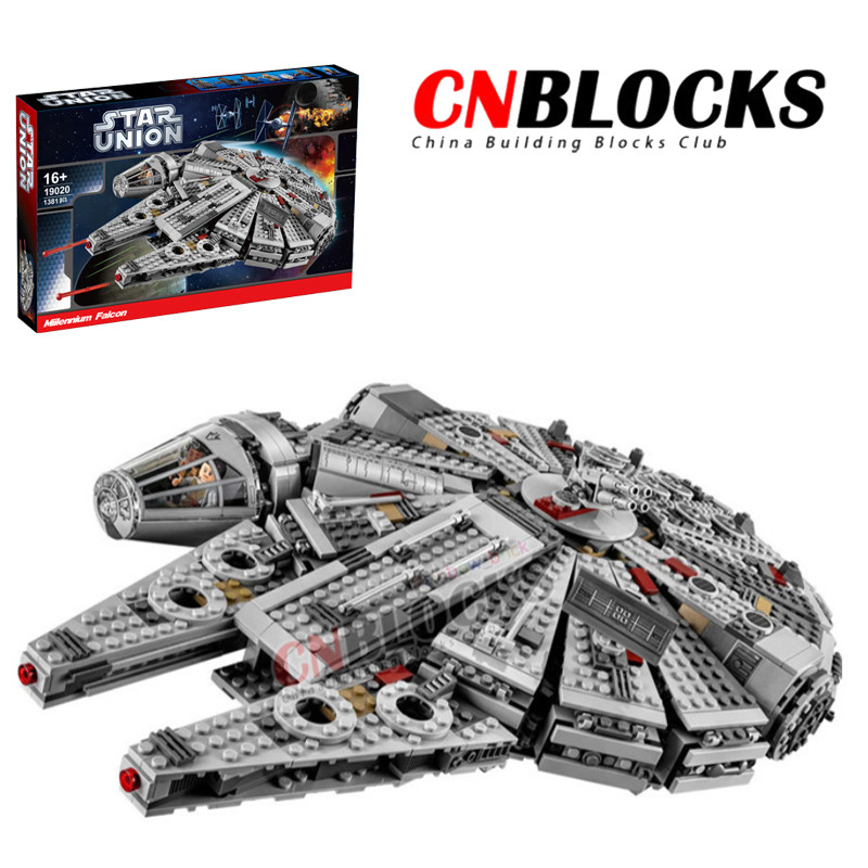 Star Wars Millennium Falcon 75105 (1329+/ชิ้น) Starfighter ภาพยนตร์และเกมอาคารบล็อกของเล่นเด็กเครื่อ
