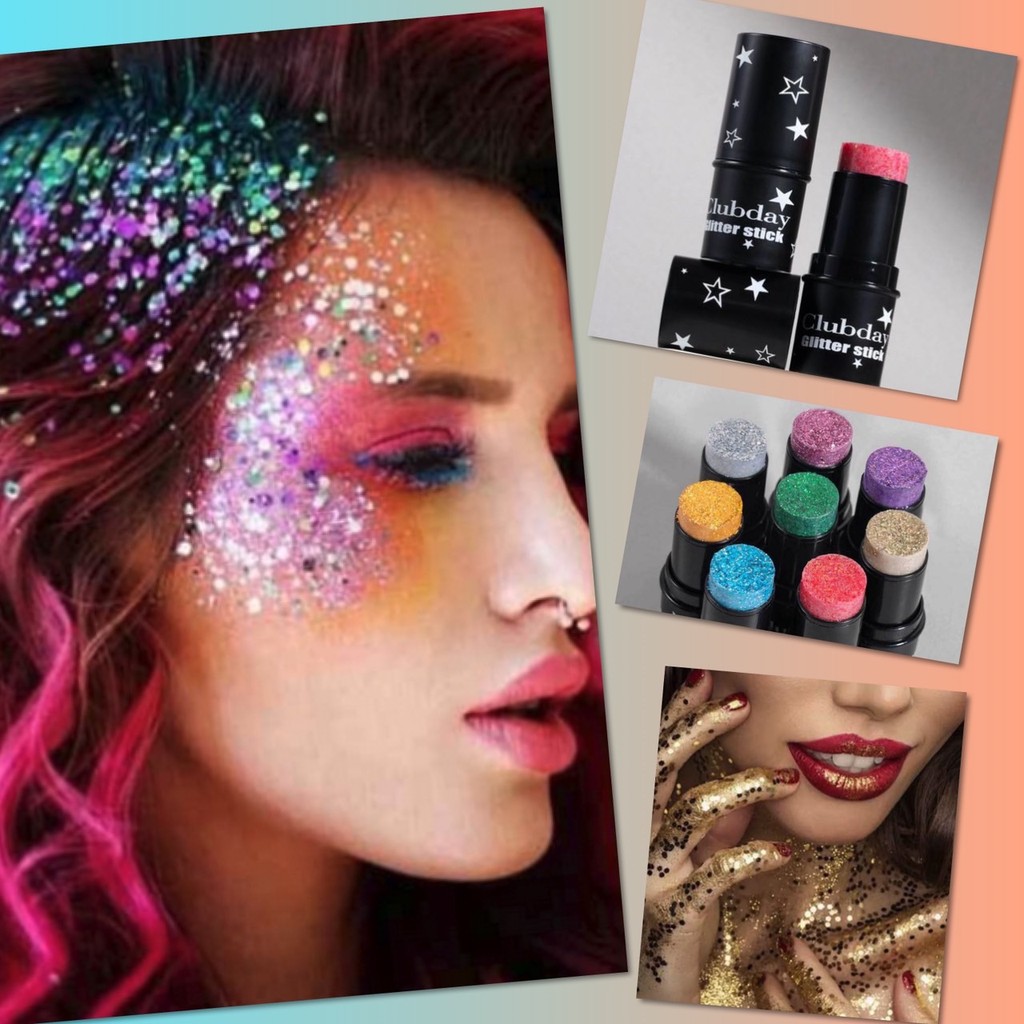 📍 สีกลิตเตอร์ Glitter สีทาหน้า สีพรางหน้า แบบแท่ง เพ้นท์หน้า บอดี้เพ้นท์ กิจกรรมปาร์ตี้ ภาคสนาม ไร้สารพิษ ล้างออกง่าย 📍
