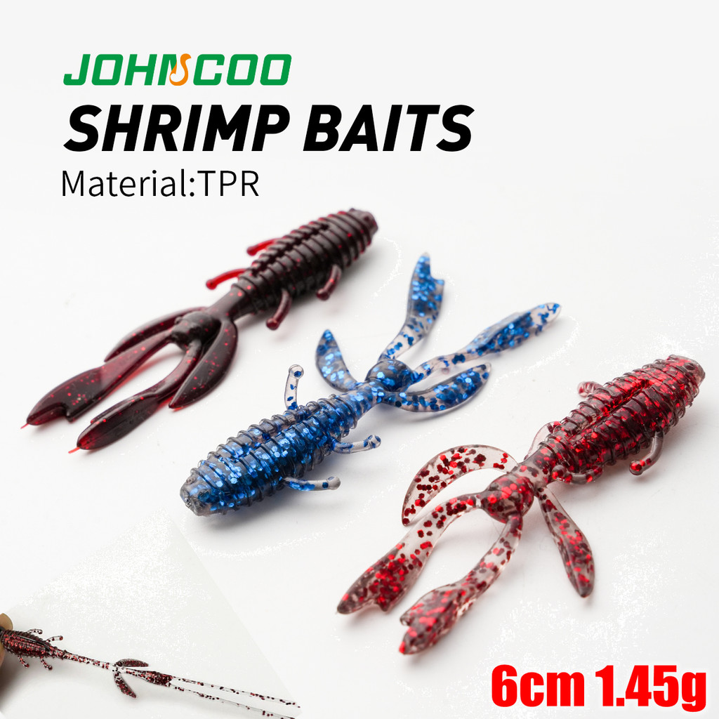 10 ชิ้น/pkt เต้นรํากุ้ง 6 ซม.1.45g Soft Lures Swimbaits เหยื่อประดิษฐ์ Wobblers หนอนนุ่ม Ned Jig Rig เหยื่อ