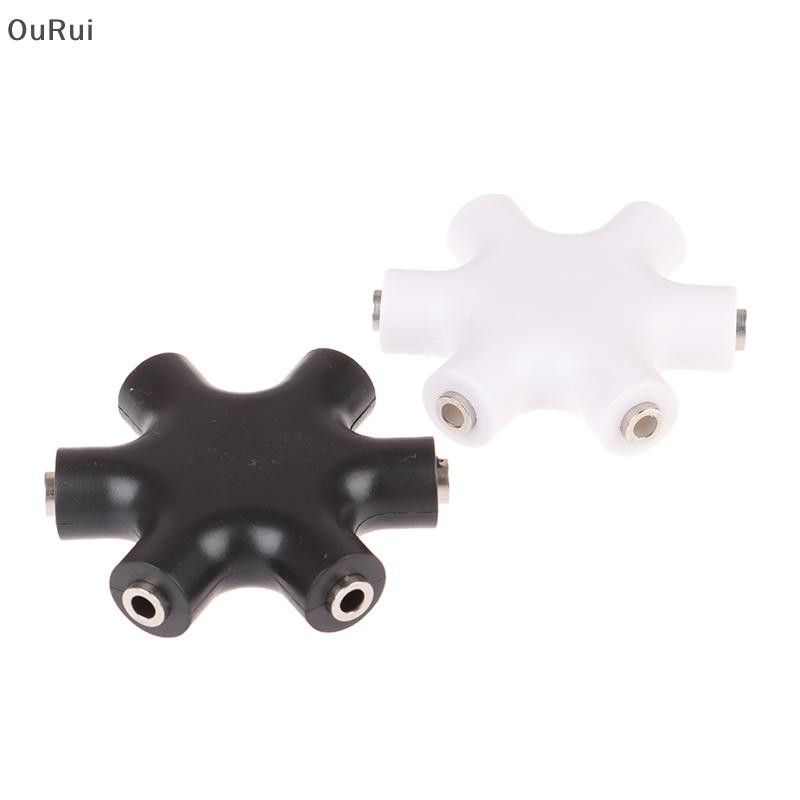 {B&C Apr} 6*3.5 มม.Way Multi Port Hub Aux ช่องเสียบหูฟัง Splitter ตัวแปลงสายสัญญาณเสียง {th}