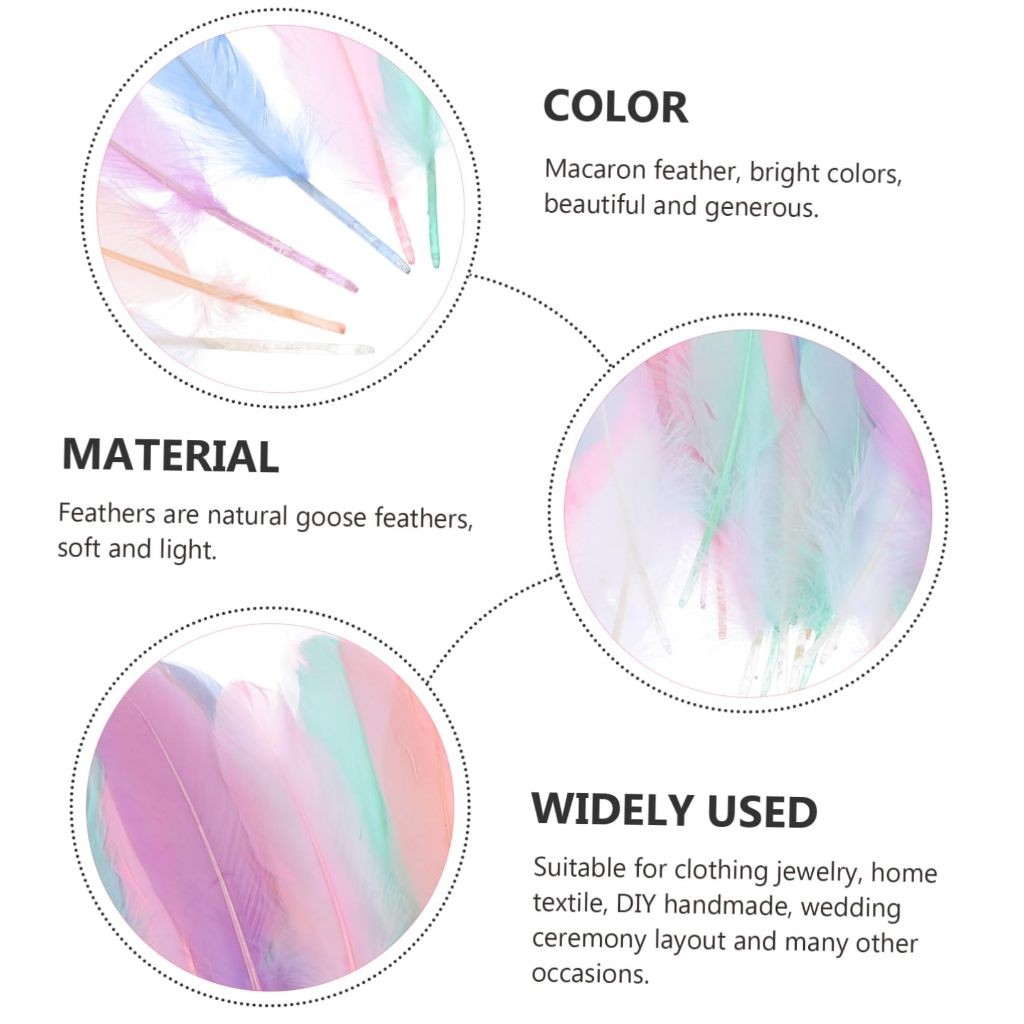 50 ชิ้น ขนห่านธรรมชาติ ขนห่าน ขนนก งานฝีมือ ขนห่านจริงย้อมสี พร้อมส่ง - รูปที่ 4