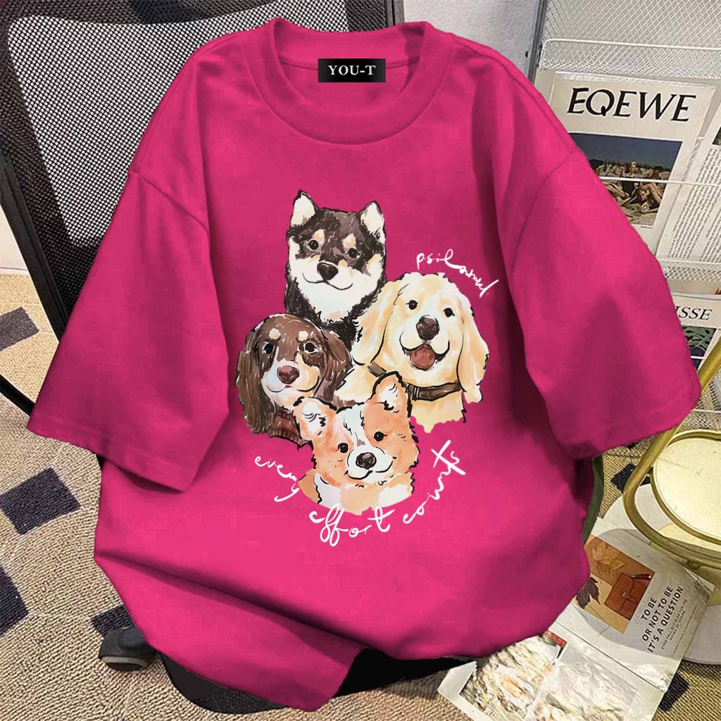 Basi💥 ผู้หญิง เสื้อยืด oversize เกรดพรีเมียม เสื้อคอตตอน100% ไม่หดตัว ใส่สบาย การ์ตูนน่ารัก ลาย 