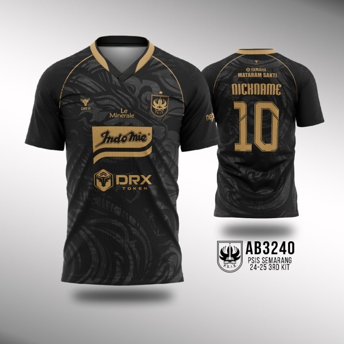 HITAM Jesey PSIS 3rd Black 2024 เครื่องเล่น Liga ฉบับที่ AB3240