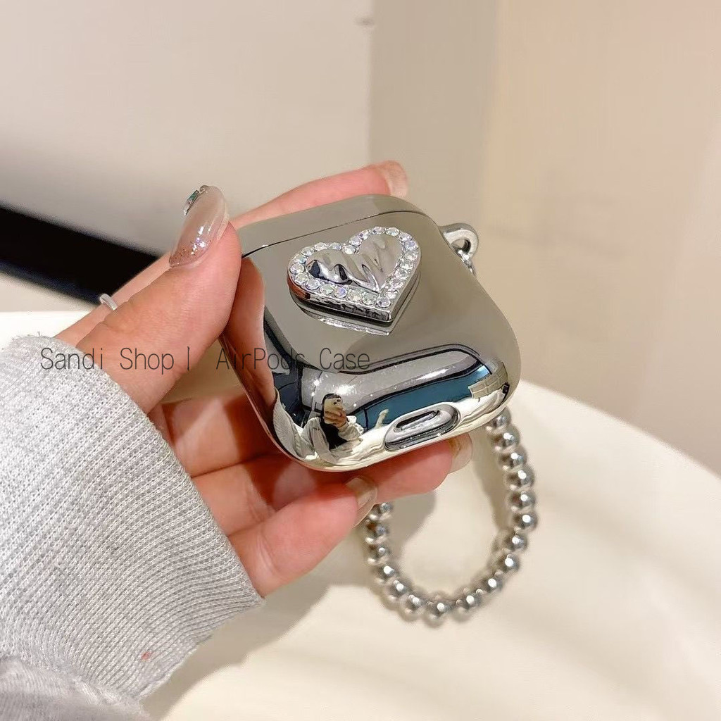Simple Electroplated เพชรหัวใจ AirPods 4 สําหรับ AirPods รูปที่ 8