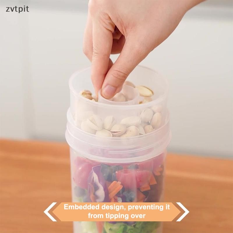[ZPT] Home Kitchen Double-Layer Salad Cup ถ้วยข้าวโอ๊ตแบบพกพา Double-Layer โยเกิร์ตถ้วยอาหารเช้าพร้อมฝาปิด Bento Cup TH ราคา ถูกที่สุด ดีลบีเคเค แกลเลอรีภาพที่ 6
