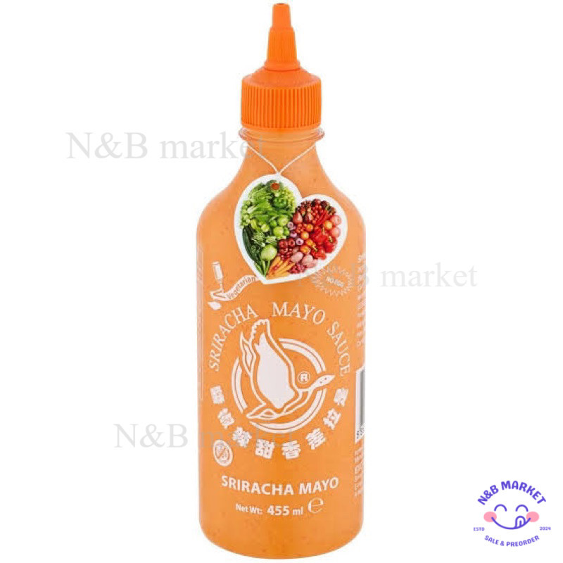 Vegan glutenfree Sriracha mayonnaise flying goose 355ml มายองเนสศรีราชาขวดใหญ่ ไม่มีกลูเต้น วีแกน