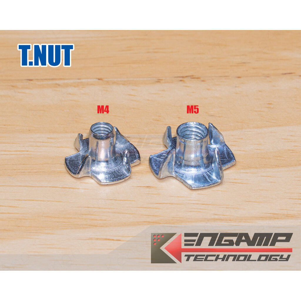 (เลือกด้านใน) [NUT] T.nut M4 M5 น๊อตตัวเมียฝังไม้ เกลียวละเอียด