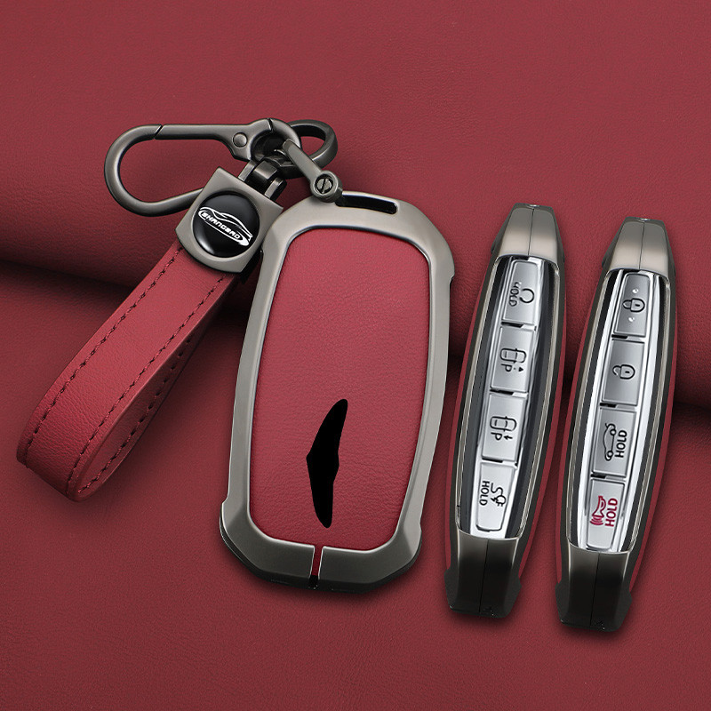 สังกะสีอัลลอยด์ฝาครอบกุญแจรถสมาร์ทระยะไกล Fobs กรณีอุปกรณ์เสริมอัตโนมัติสําหรับ Hyundai Genesis G80 