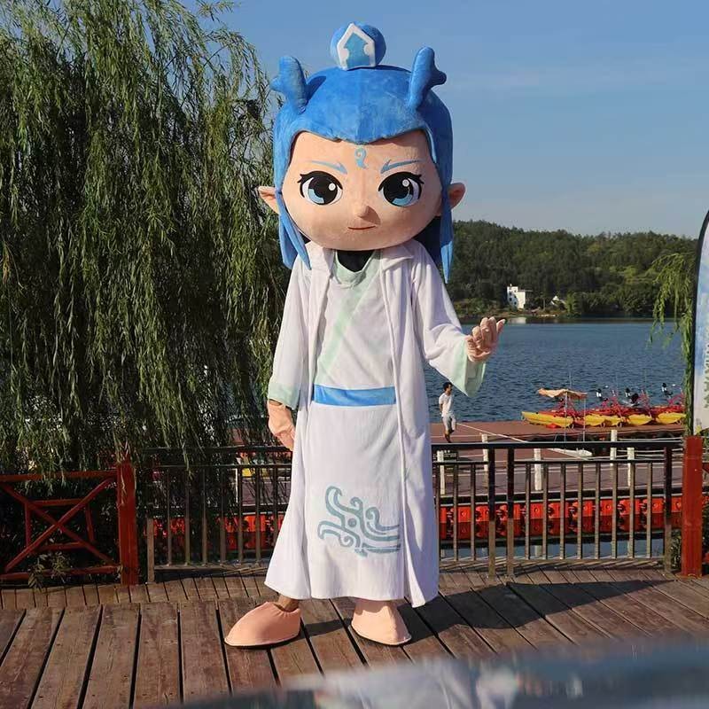 Nezha Demon Boy Descending the World Doll Costume Cute Nezha Doll Costume มาในภาพ Ao Bing Nezha Peop