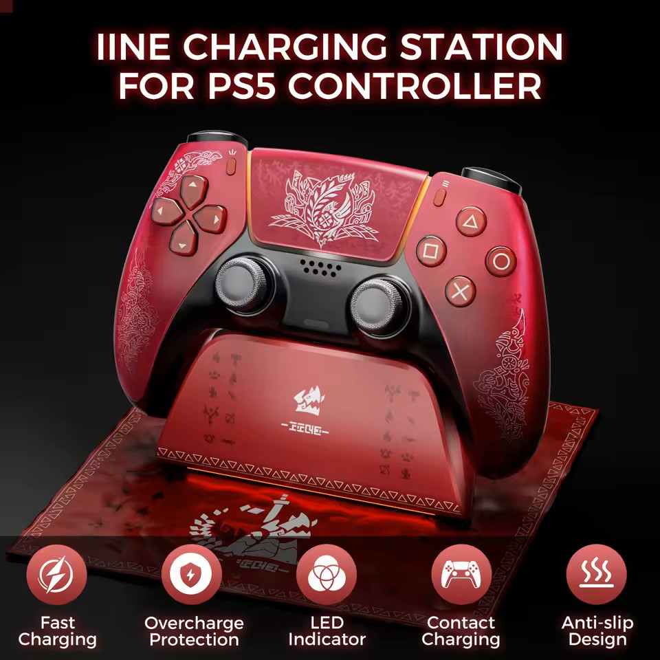 Limited Monster Hunter สําหรับ PS5 Controller Shell Cover Playstation 5 กรณีเปลี่ยนสถานีชาร์จ Fast Charging