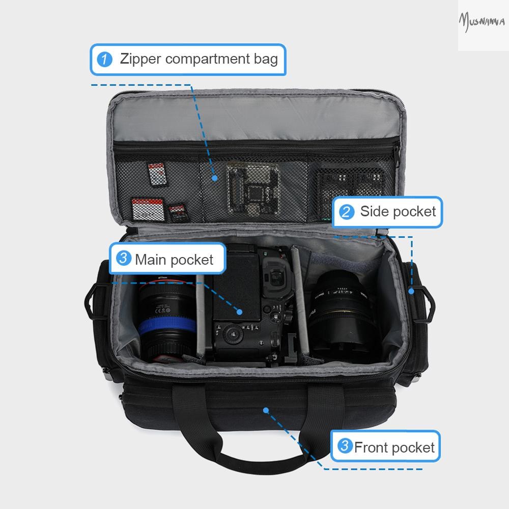 กระเป๋ากล้อง Travel Camera กระเป๋าสะพายกันน้ํา Shock-proof สําหรับกล้อง Mirrorless พร้อม Removab กระเป๋ากล้อง Muswn-1