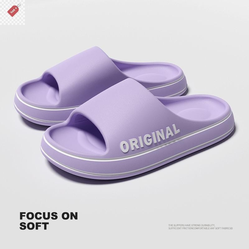 ALIK ผู้หญิงหนาชายหาดฤดูร้อน Seaside สไลด์ห้องน้ํา Anti Slip รองเท้าแตะรองเท้าแตะแฟชั่น Ultra Light Letter รองเท้า Stepping On TH