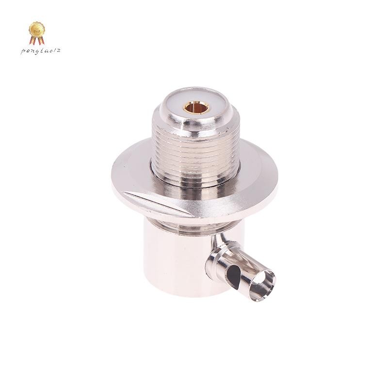 Pengatao12 1pcs Connector UHF SO239 แจ็คหญิง Nut Bulkhead Crimp RG58 RG142 LMR195 มุมขวา RF Coaxial Wire Terminals ใหม่