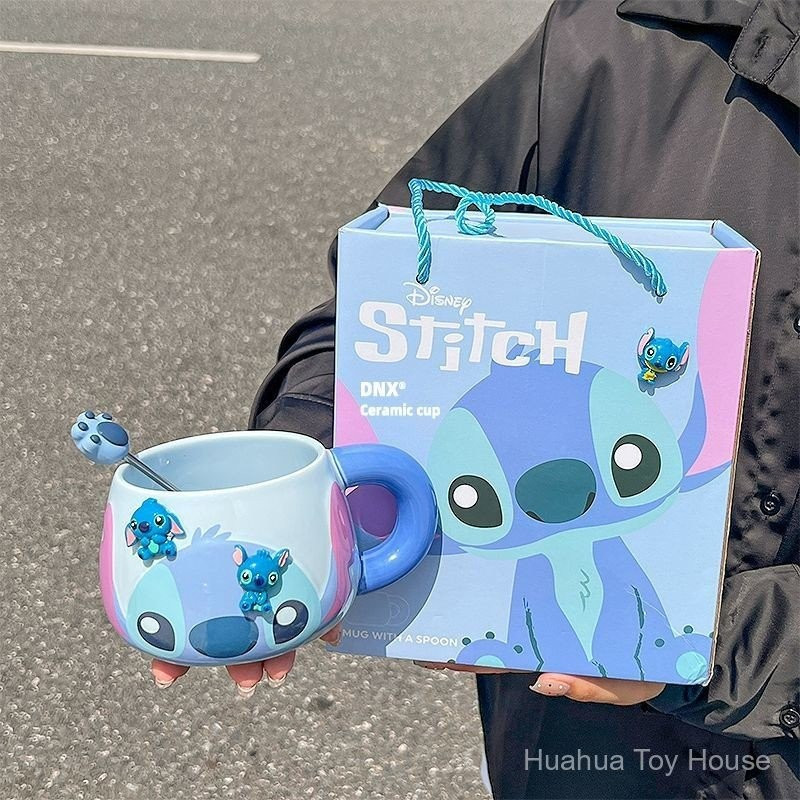 แก้วน้ำ Disney Stitch แก้วน้ำเซรามิกคุณภาพสูง ของขวัญวันเกิดสำหรับคู่รัก แก้วกาแฟ