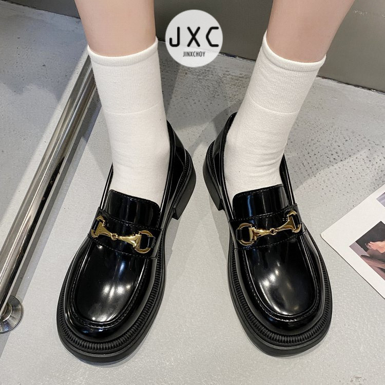 รองเท้าโลฟเฟอร์ลําลอง หนังแมรี่เจน หัวกลม สวมใส่สบาย เข้ากับทุกการแต่งกาย สไตล์เกาหลี สําหรับนักเรียน 2024