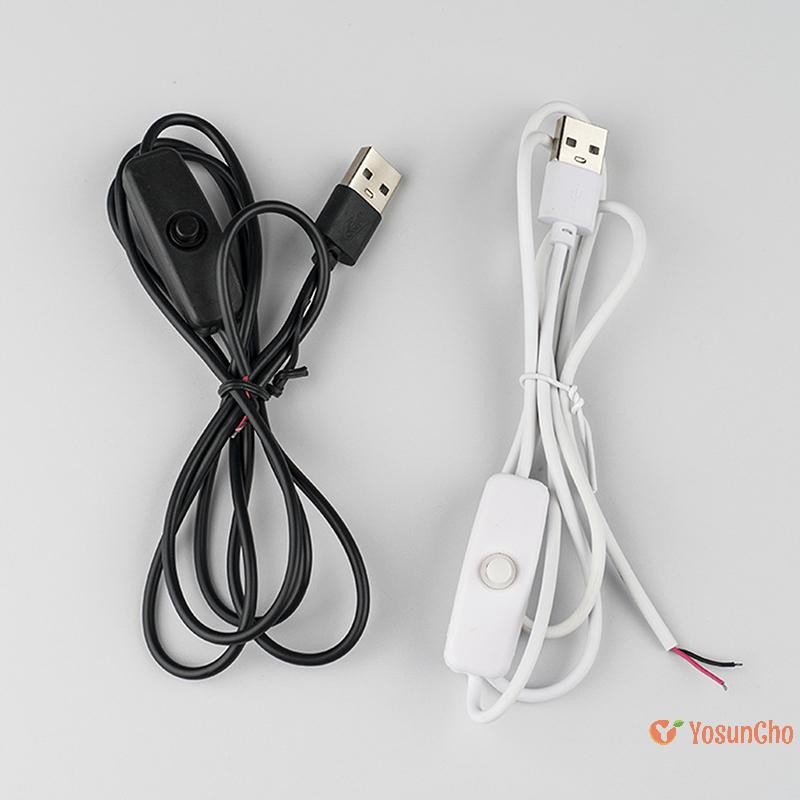 YosunChoker] สายไฟ 5V 1M/1.5M USB ชาย 2 สายเชื่อมต่อ 501 ปุ่ม ON OFF 2A สําหรับ LED Strip โคมไฟหลอดไฟใหม่