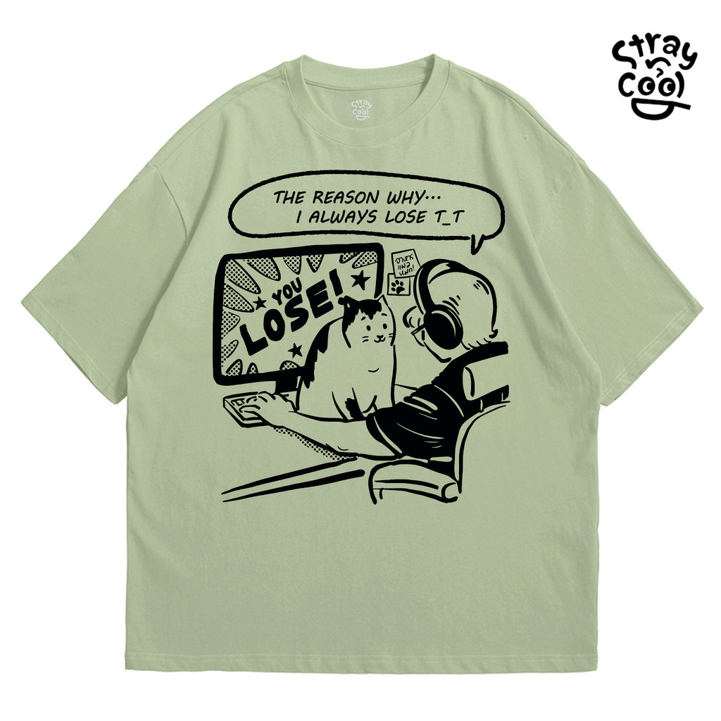 Strayandcool เสื้อยืดโอเวอร์ไซส์ "GG EZ" Oversized T-shirt