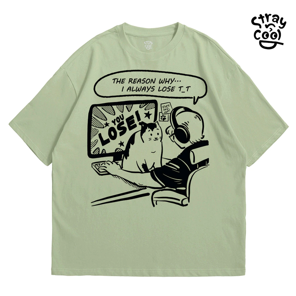 Strayandcool เสื้อยืดโอเวอร์ไซส์ "GG EZ" Oversized T-shirt