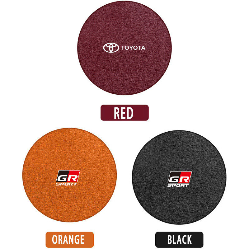 ตกแต่งบ้าน 1ชิ้น สำหรับ Toyota แผ่นรองแก้วน้ําในรถยนต์ หนังแผ่นรองแก้วน้ําในรถยนต์ แผ่นรองแก้วน้ำในรถ​​ กันลื่น แผ่นรองแก้วเครื่องดื่ม Toyota GR 86 Yaris Corolla Cross Altis Supra CHR Wish bZ4X Vios Sienta Avanza Fortuner Camry Hilux Revo Yaris ATIV Yaris Cross ส่งด่วน สั่งเลย