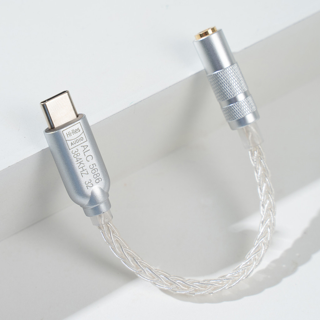 Realtek ALC5686 USB-C ถึง 3.5 มม.DAC หูฟังเครื่องขยายเสียงดิจิตอลถอดรหัสและอะแดปเตอร์ Hifi Dac Type-C ถึง 3.5 มม.
