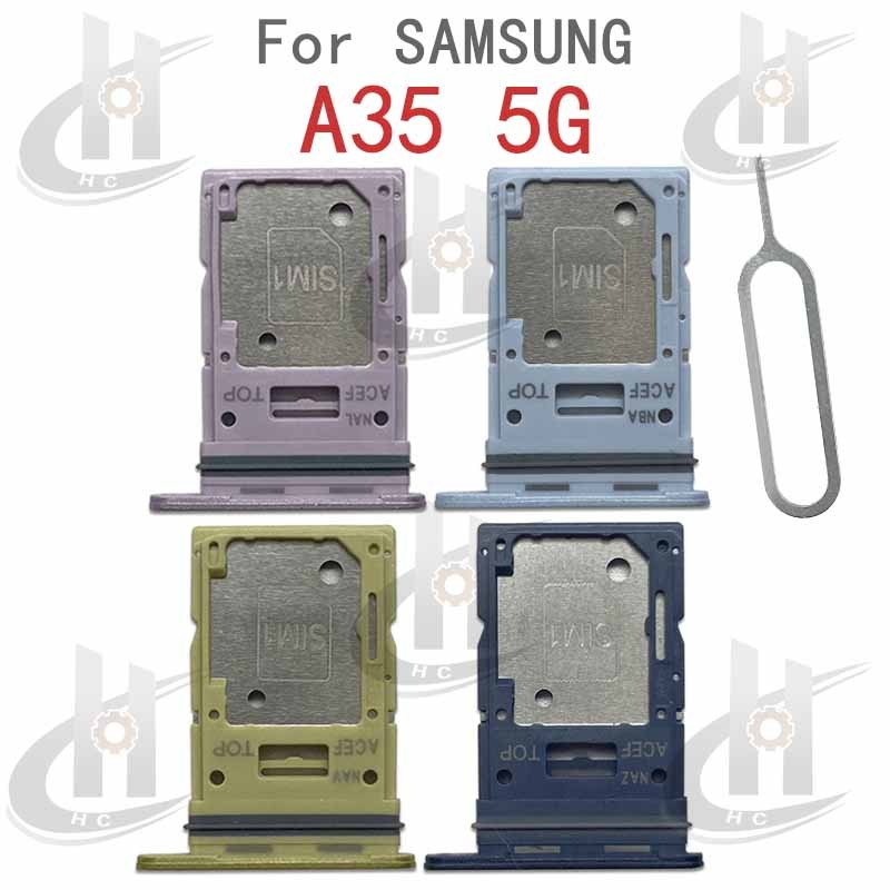 สําหรับ Samsung Galaxy A35 5G ซิมการ์ดถาดผู้ถือผู้ถือบัตร Reader SD Slot อะแดปเตอร์อะไหล่
