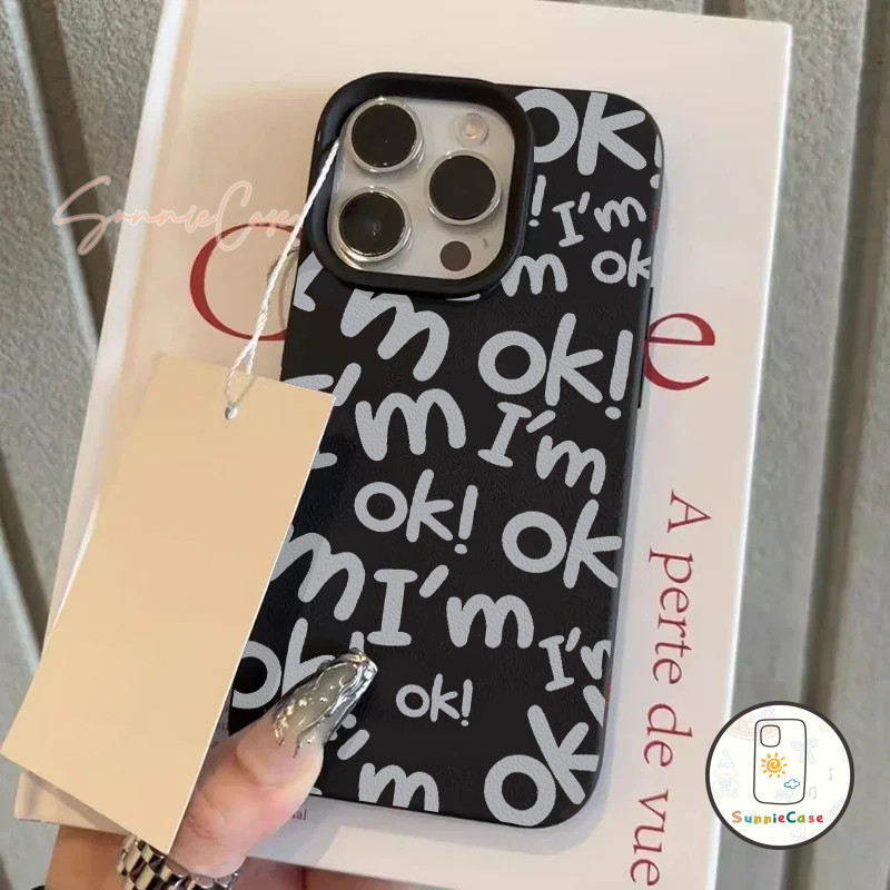 กราฟฟิตี OK เคสไอโฟน11 สำหรับ IPhone XR 12 13 15 11 16 14 Pro Max XR XS X 8Plus 7Plus Max 7 16 8 Plus SE ความเรียบง่าย