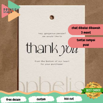 Printify 4 8-15 พิมพ์ Hang Tag Olshop ป้ายที่กําหนดเองเสื้อผ้า Hangtag Hijab Jilbab เสื้อผ้า Thrift 