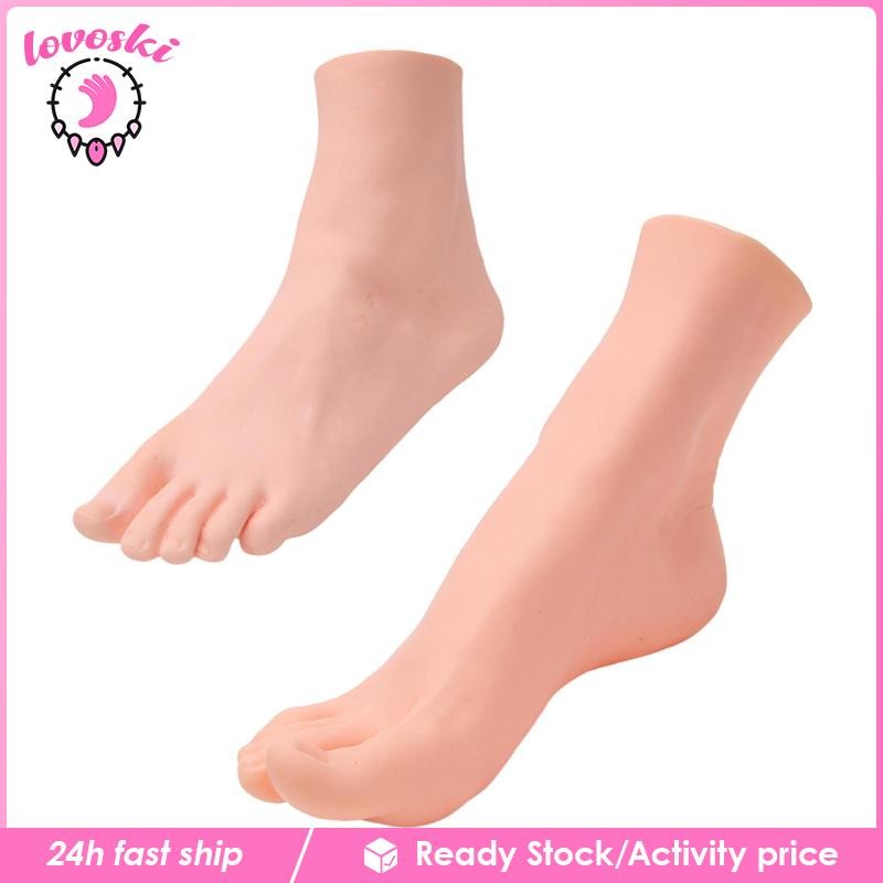 [Lovoski] Lifesize หญิง Mannequin Foot Art Sketch เล็บปลอมเล็บภาพยนตร์ Props เล็บฝึกเครื่องประดับรองเท้าถุงเท้าจอแสดงผล