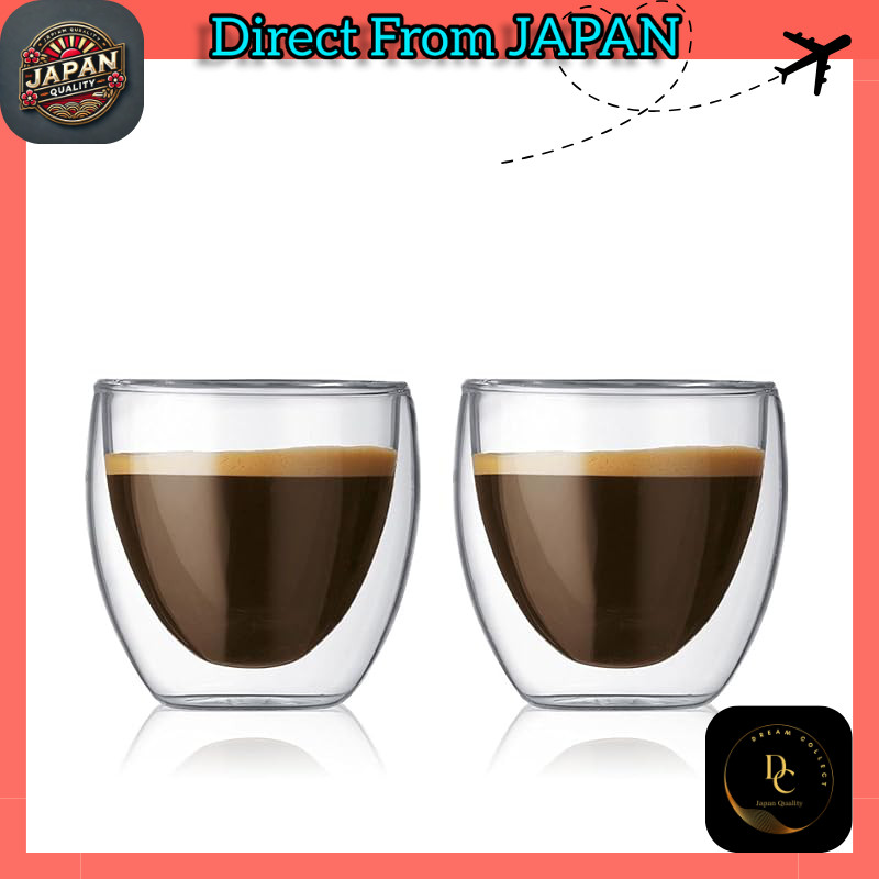 BODUM PAVINA Double Wall Glasses 80ml Set of 2 - Insulated, Microwave, Oven, and Dishwasher Safe【Off