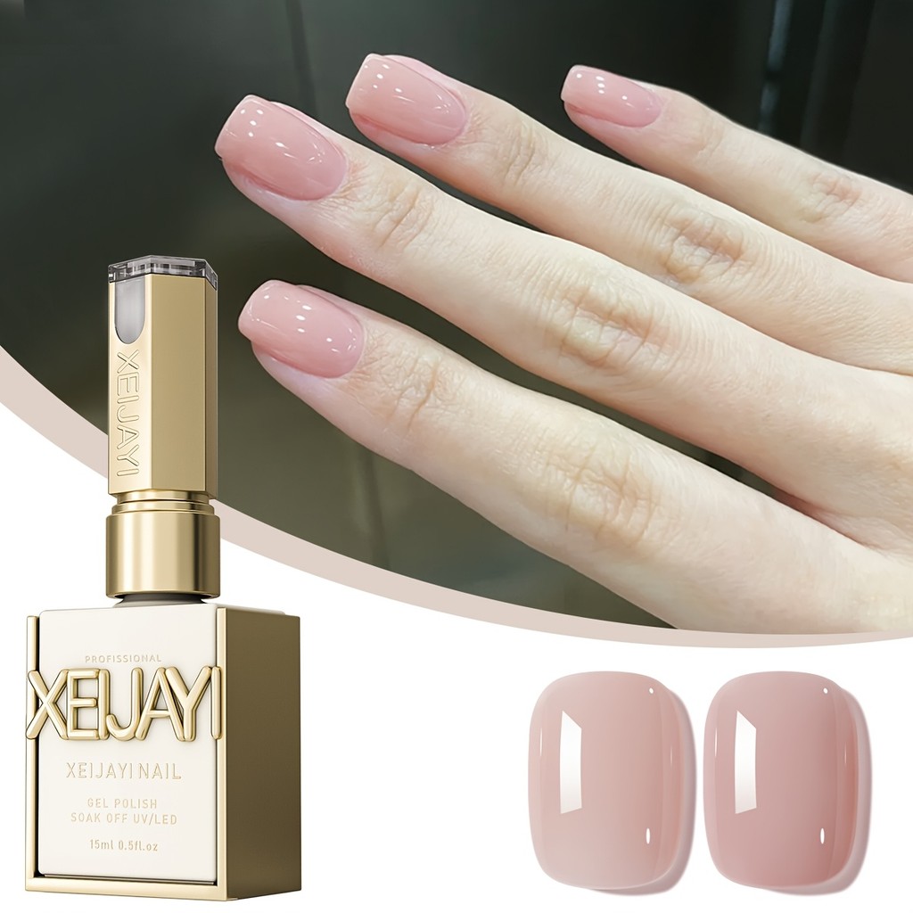 XEIJAYI 15มล--M010 น้ำยาทาเล็บสีชมพูดอกบัว เงางามยาวนาน เหมาะสำหรับการทำเล็บที่บ้านและร้านทำเล็บ