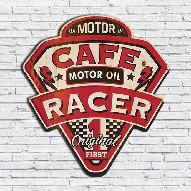 SS25 Cafe Racer โปสเตอร์ตกแต่งผนังโลโก้รถจักรยานยนต์