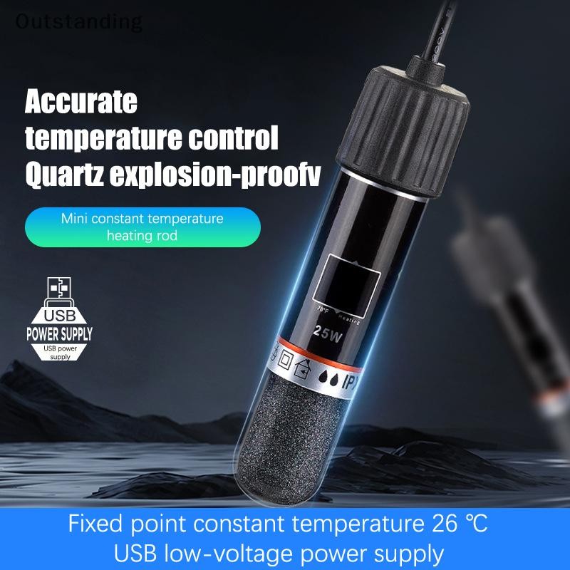 คันเบ็ด USB Aquarium Heag ที่โดดเด่นสําหรับปลาขนาดเล็ก 26°C เครื่องทําความร้อนตู้ปลาอุณหภูมิคงที่ Submersible Thermostat เครื่องทําความร้อน 10W ใหม่