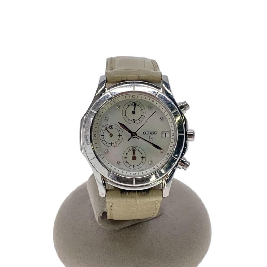 Seiko(K) นาฬิกาข้อมือ Seiko Womens Quartz Analog Leather Wht 7T92-Obvo ส่งตรงจากญี่ปุ่น มือสอง
