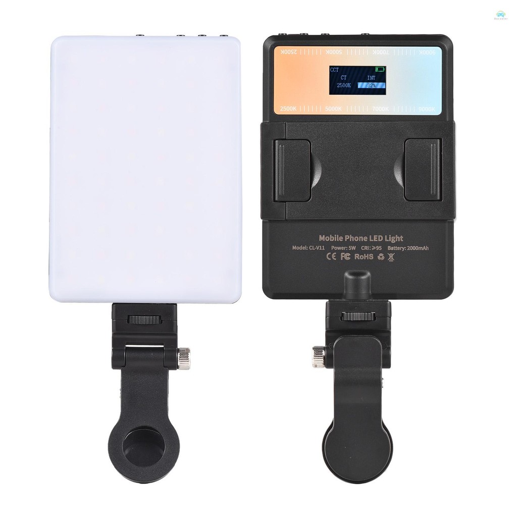 Yb2 การถ่ายภาพโคมไฟ 5W โคมไฟ Bi-สี LED Light กระเป๋า Vlog 2500K-9000K อุณหภูมิสีหรี่แสงได้พร้อมหน้าจ