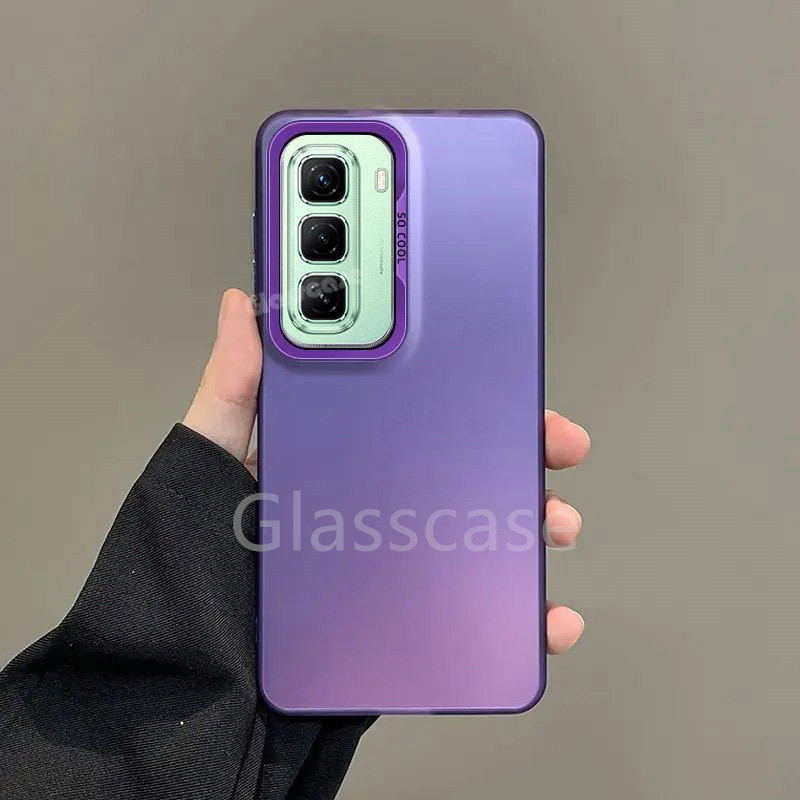 เคสสําหรับ infinix Hot 50 40 i pro plus Hot50i 50pro 50pro + 40i 40pro โลหะ Frosted Hard เคสโทรศัพท์แฟชั่นเรียบง่ายเลเซอร์เชลล์กันกระแทกป้องกันปลอกฮาร์ดปกหลัง