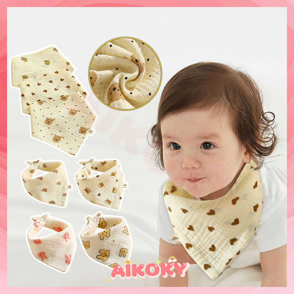 AIKOKY ผ้ากันเปื้อนเด็ก bib เด็ก ผ้าซับน้ำลาย สไตล์ที่หลากหลายให้เลือก ของใช้ทารก