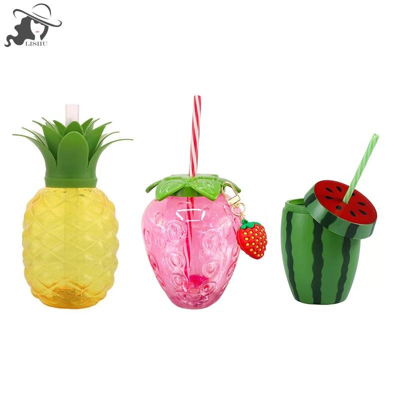 Lishu 500ml ฤดูร้อนน่ารักสตรอเบอร์รี่ฟางขวดน้ํากาแฟนมถ้วยฟางสําหรับบ้าน th - รูปที่ 4