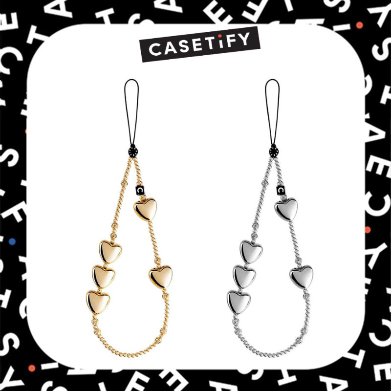 สายโทรศัพท์CASETiFY Heart Phone Strap Charm - Universal Phone Lanyard Convertible Neck Strap Phone Case Airpods Pro Phone Charm Mobile Phone Hanging Rope Neck Straps