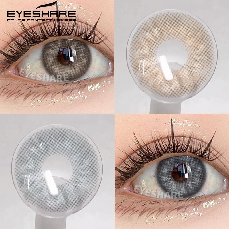 Eyeshare คอนแทคเลนส์ BRUSSELS สีน้ําตาลคอนแทคเลนส์สําหรับสวมใส่ทุกวันธรรมชาติเลนส์นุ่ม 2 ชิ้นสี Eye Contacts Yearly