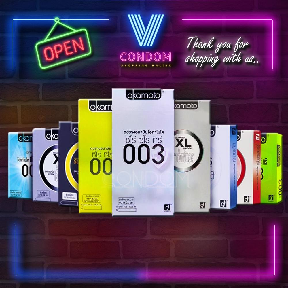 ถุงยางอนามัยโอกาโมโต้  okamoto เลือกแบบได้ แท้ 100% ขนาด 49 - 54 มม.