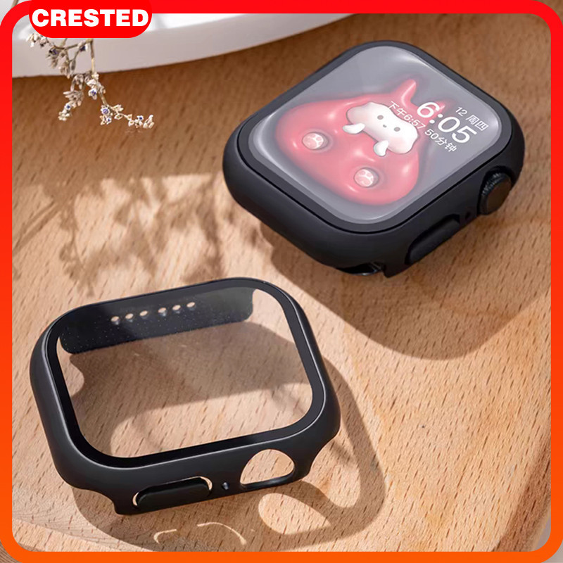 กรณีป้องกันพีซีแก้ว Temepreed for Apple Watch Ultra/SE 3 2 IWatch Series 11 10 9 8 7 6 5 4 49มม 46 41 40 42 38 มม.