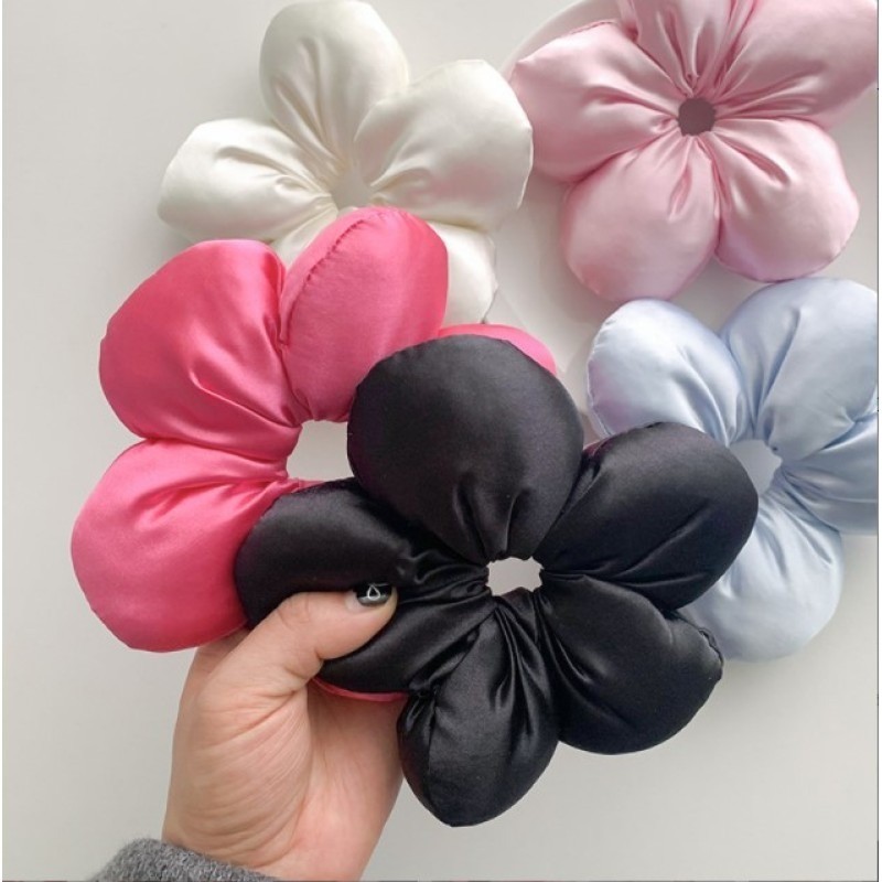 แหวนผมขนาดใหญ่ดอกไม้สามมิติผู้หญิงหวานขด Scrunchie แฟชั่นเครื่องประดับผม ราคา ถูกที่สุด ดีลบีเคเค แกลเลอรีภาพที่ 6