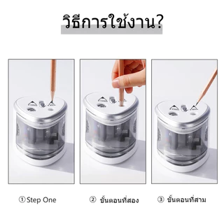 กบเหลาดินสอไฟฟ้า อัตโนมัติ หยุดอัตโนมัติ สำหรับดินสอขนาด 6-12 มม. เหมาะกับงานวาดภาพ พร้อมส่ง