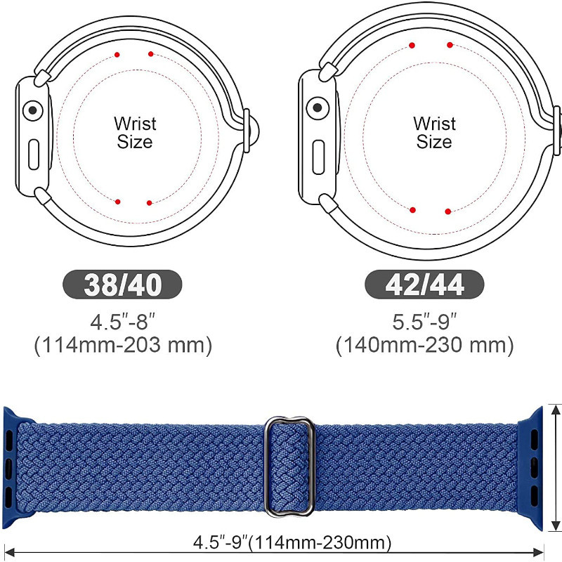 สายยางยืดไนลอน For IWatch Apple Watch Ultra 3 2 Series 11 10 9 8 7 5 6 4 3 SE 49มม 45มม 46มม 44มม 42มม 40มม 38มม เทปถัก ราคา ถูกที่สุด ดีลบีเคเค แกลเลอรีภาพที่ 9